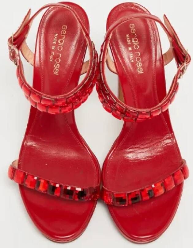 Sergio Rossi Pre-owned Leather sandals Red Dames