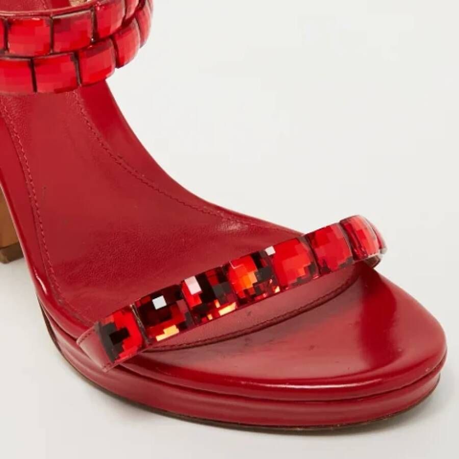 Sergio Rossi Pre-owned Leather sandals Red Dames