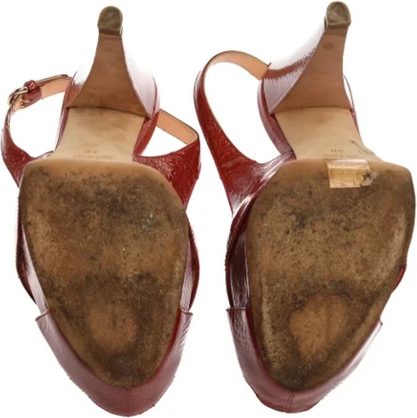 Sergio Rossi Pre-owned Leather sandals Red Dames