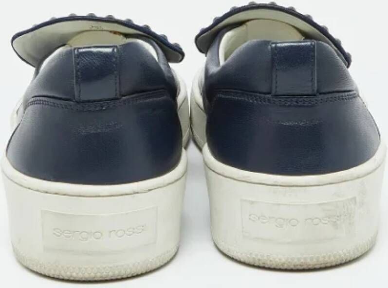 Sergio Rossi Pre-owned Leather sneakers Blue Dames