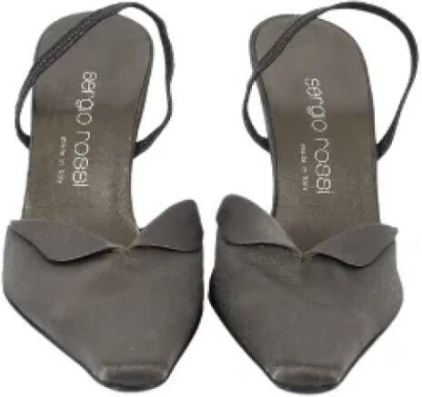 Sergio Rossi Pre-owned Linen mules Gray Dames