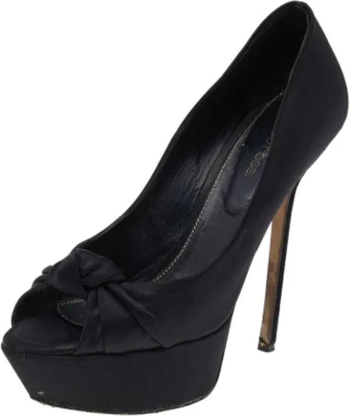 Sergio Rossi Pre-owned Satin heels Black Dames