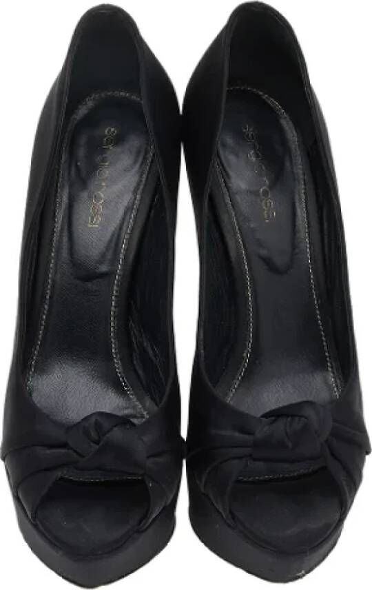 Sergio Rossi Pre-owned Satin heels Black Dames