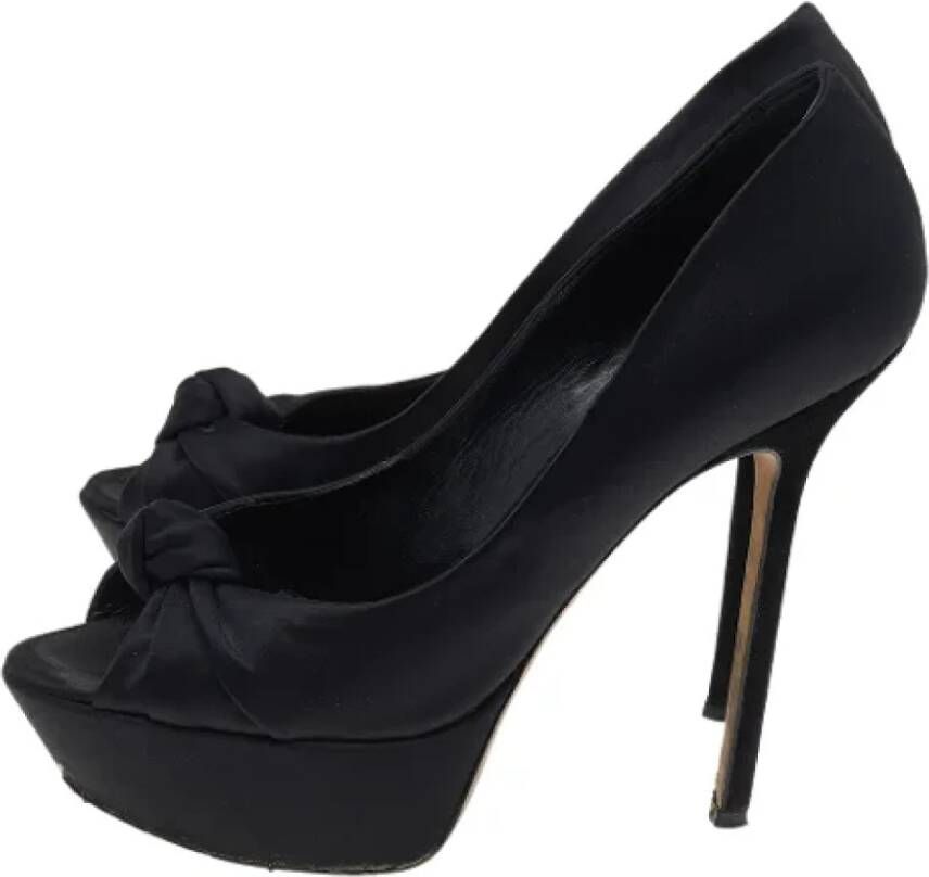 Sergio Rossi Pre-owned Satin heels Black Dames