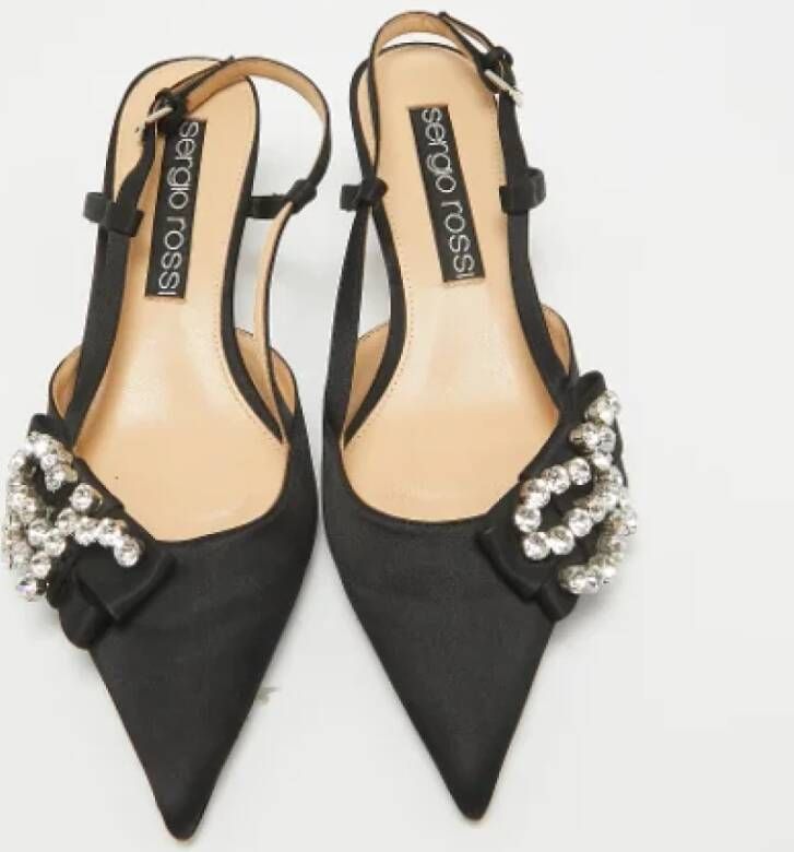 Sergio Rossi Pre-owned Satin heels Black Dames