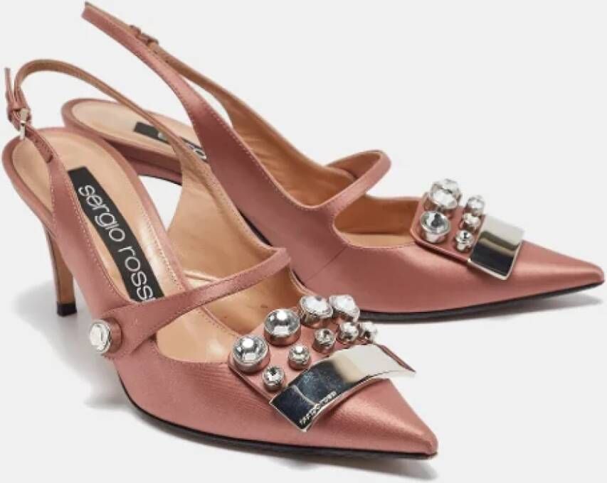 Sergio Rossi Pre-owned Satin heels Pink Dames