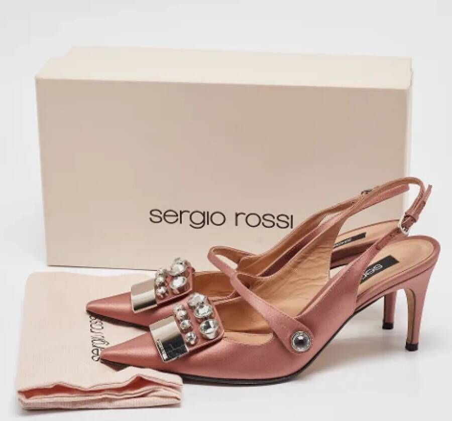 Sergio Rossi Pre-owned Satin heels Pink Dames