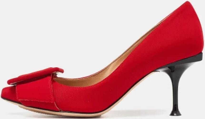 Sergio Rossi Pre-owned Satin heels Red Dames