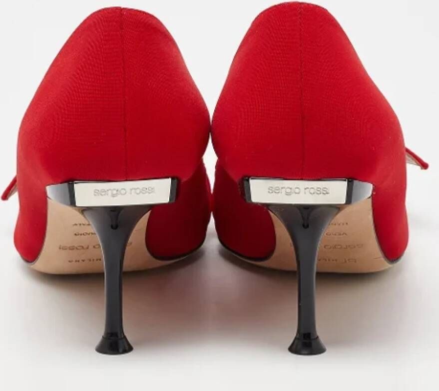 Sergio Rossi Pre-owned Satin heels Red Dames