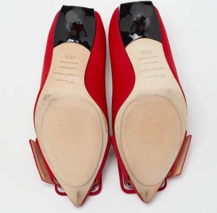 Sergio Rossi Pre-owned Satin heels Red Dames