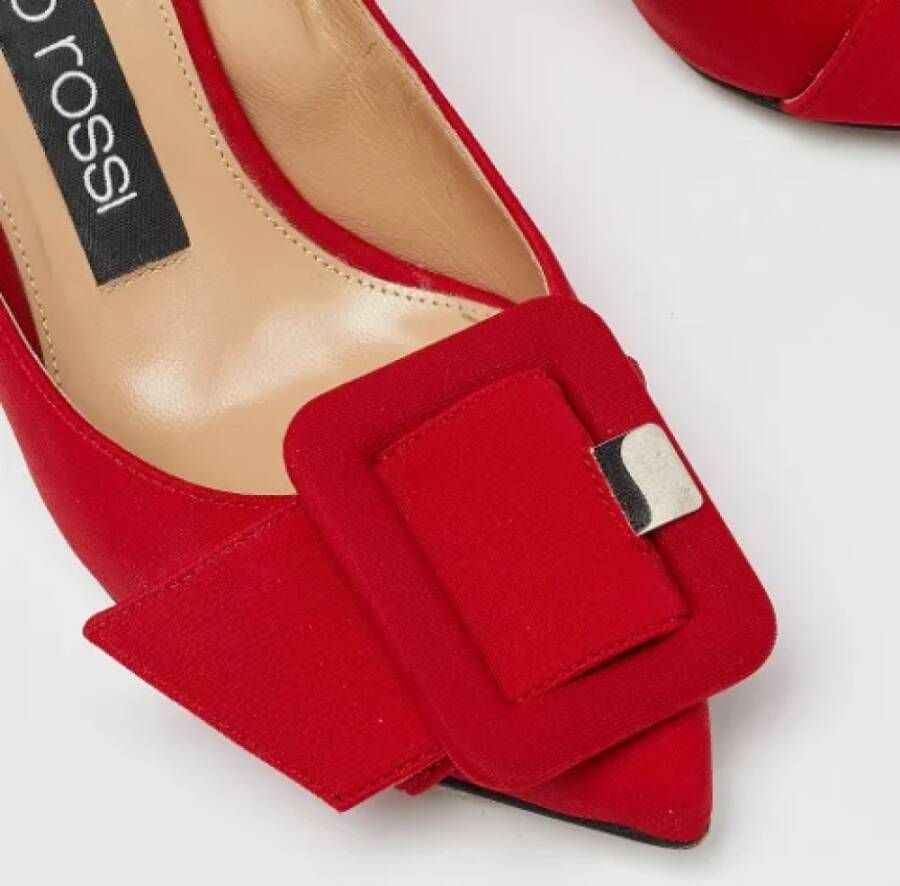 Sergio Rossi Pre-owned Satin heels Red Dames