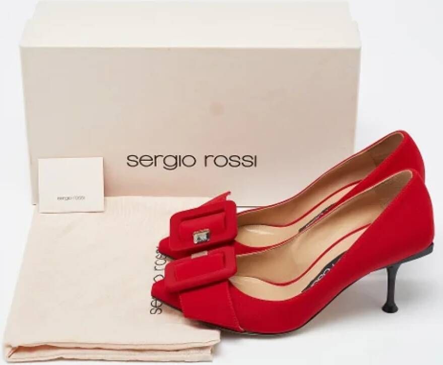 Sergio Rossi Pre-owned Satin heels Red Dames