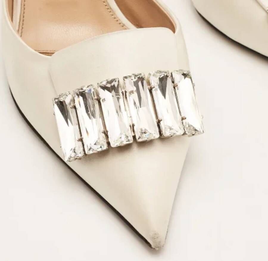 Sergio Rossi Pre-owned Satin mules White Dames