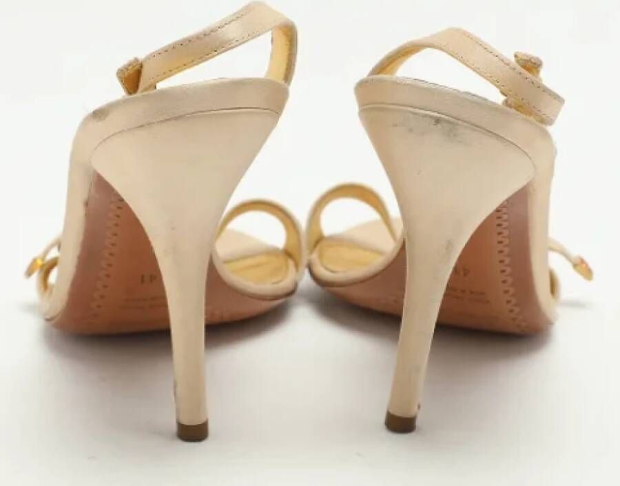 Sergio Rossi Pre-owned Satin sandals Beige Dames