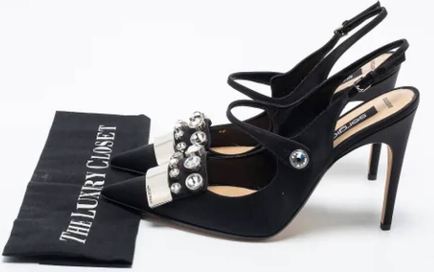 Sergio Rossi Pre-owned Satin sandals Black Dames