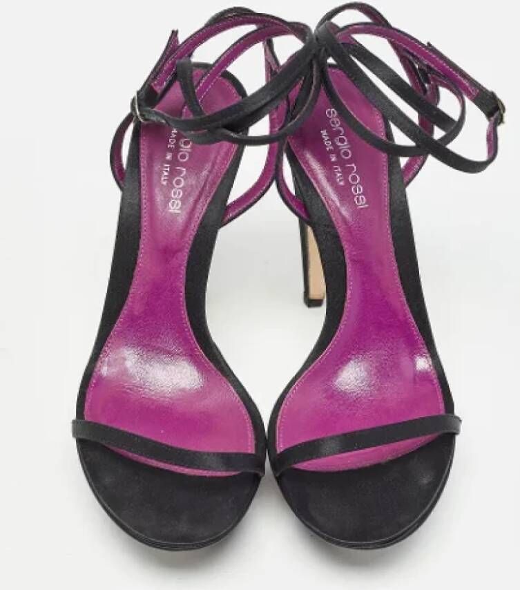 Sergio Rossi Pre-owned Satin sandals Black Dames