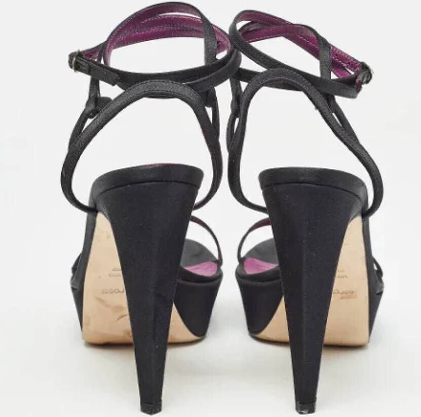 Sergio Rossi Pre-owned Satin sandals Black Dames