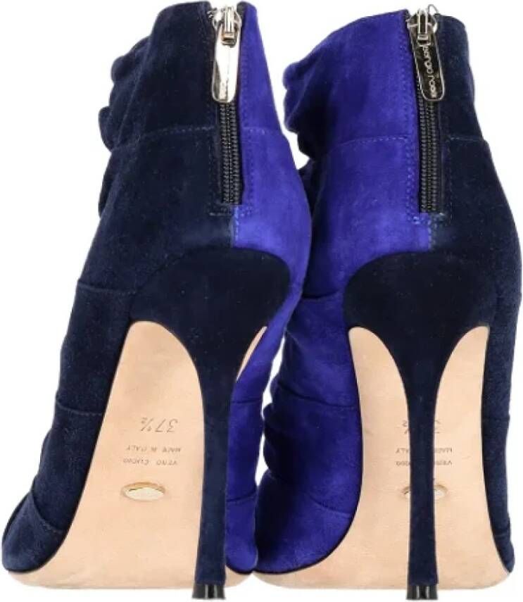 Sergio Rossi Pre-owned Suede boots Blue Dames