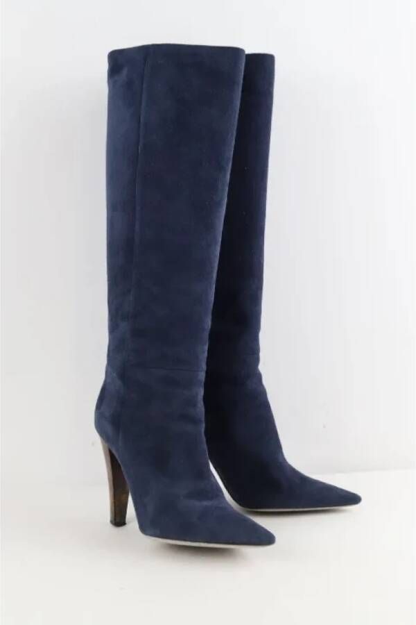 Sergio Rossi Pre-owned Suede boots Blue Dames