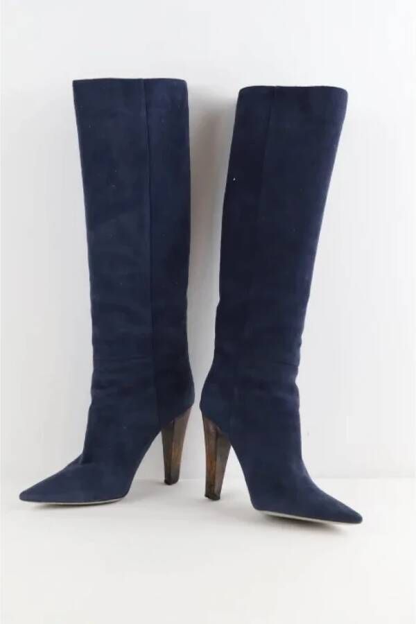 Sergio Rossi Pre-owned Suede boots Blue Dames