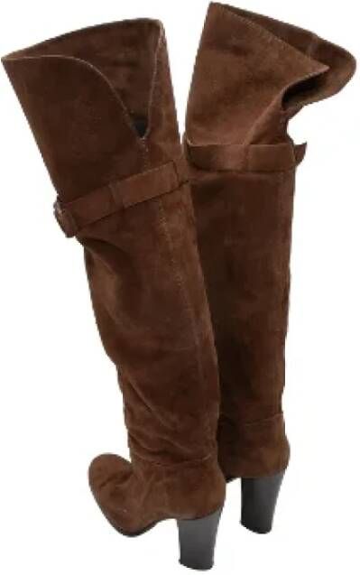 Sergio Rossi Pre-owned Suede boots Brown Dames