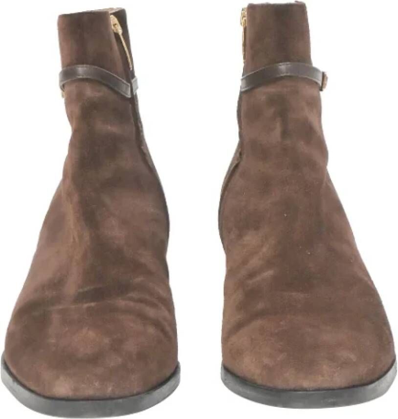 Sergio Rossi Pre-owned Suede boots Brown Dames