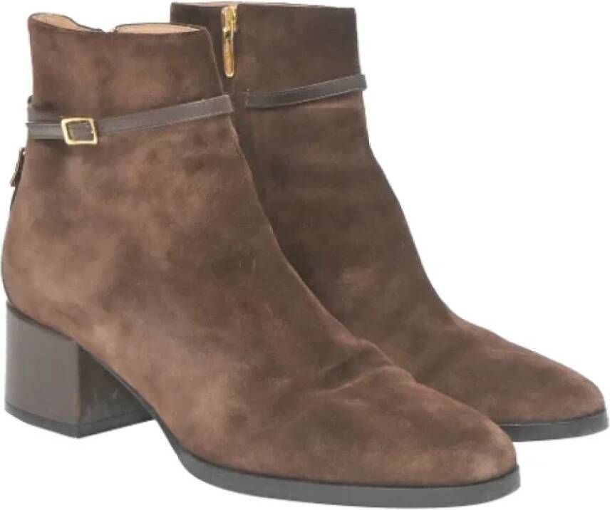 Sergio Rossi Pre-owned Suede boots Brown Dames