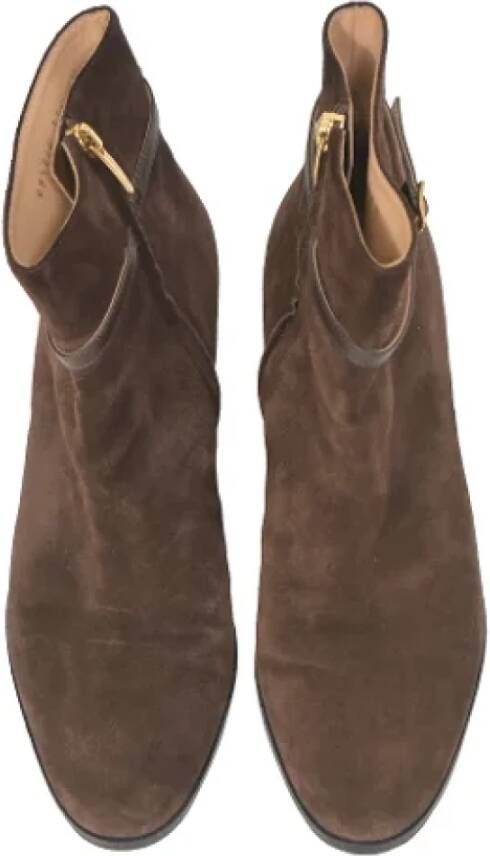 Sergio Rossi Pre-owned Suede boots Brown Dames