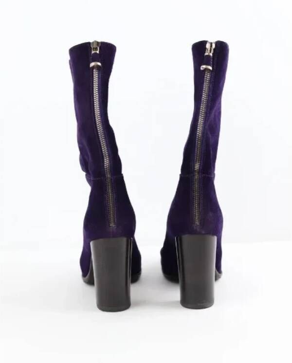 Sergio Rossi Pre-owned Suede boots Purple Dames