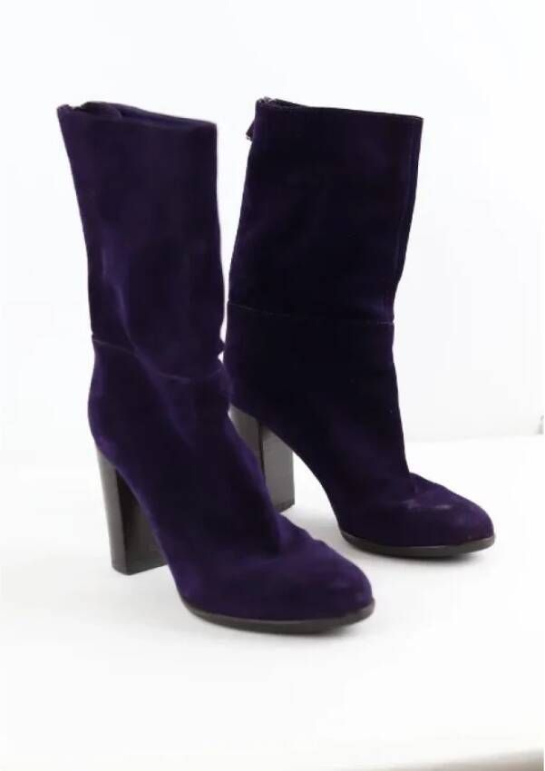 Sergio Rossi Pre-owned Suede boots Purple Dames