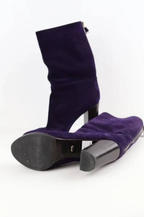 Sergio Rossi Pre-owned Suede boots Purple Dames