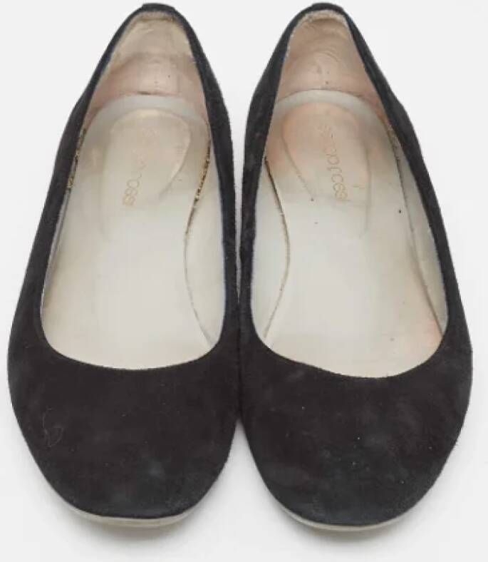 Sergio Rossi Pre-owned Suede flats Black Dames