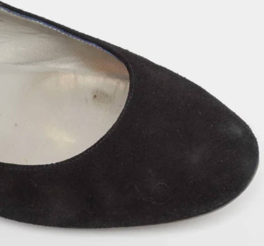 Sergio Rossi Pre-owned Suede flats Black Dames