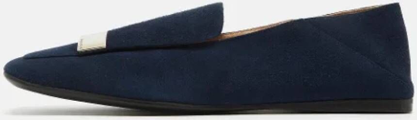 Sergio Rossi Pre-owned Suede flats Blue Dames