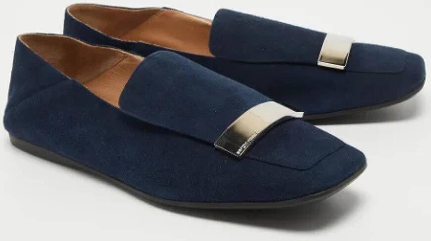 Sergio Rossi Pre-owned Suede flats Blue Dames