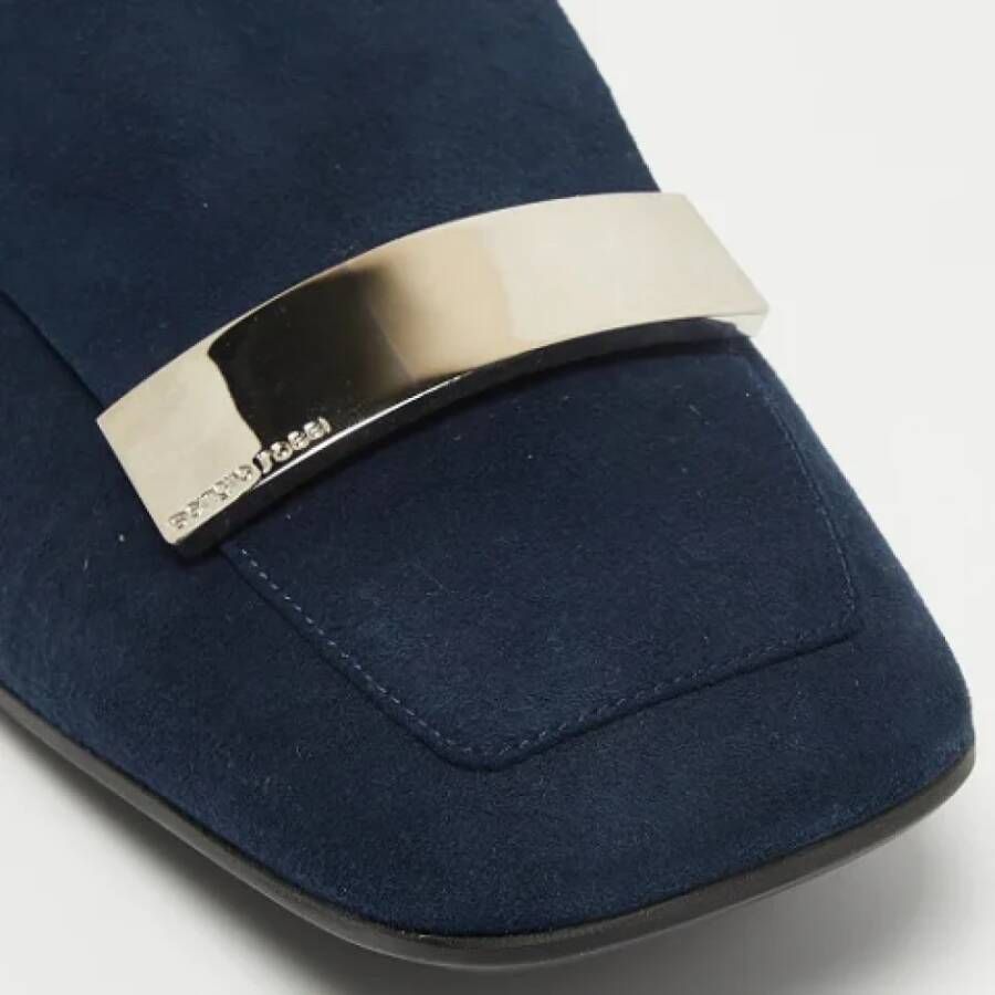 Sergio Rossi Pre-owned Suede flats Blue Dames