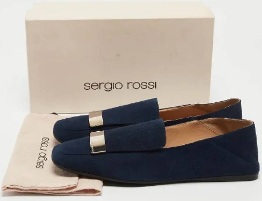 Sergio Rossi Pre-owned Suede flats Blue Dames