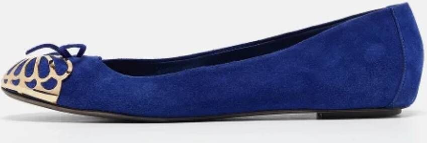 Sergio Rossi Pre-owned Suede flats Blue Dames