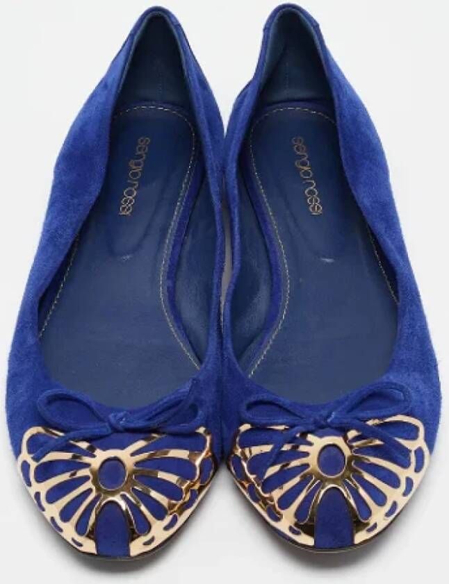 Sergio Rossi Pre-owned Suede flats Blue Dames