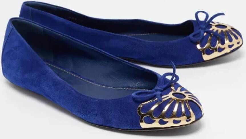 Sergio Rossi Pre-owned Suede flats Blue Dames