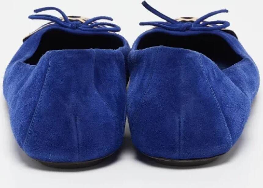 Sergio Rossi Pre-owned Suede flats Blue Dames