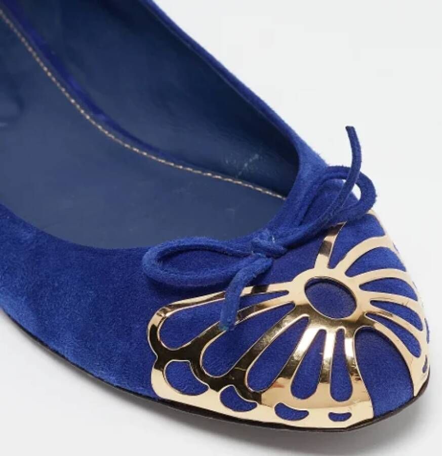 Sergio Rossi Pre-owned Suede flats Blue Dames