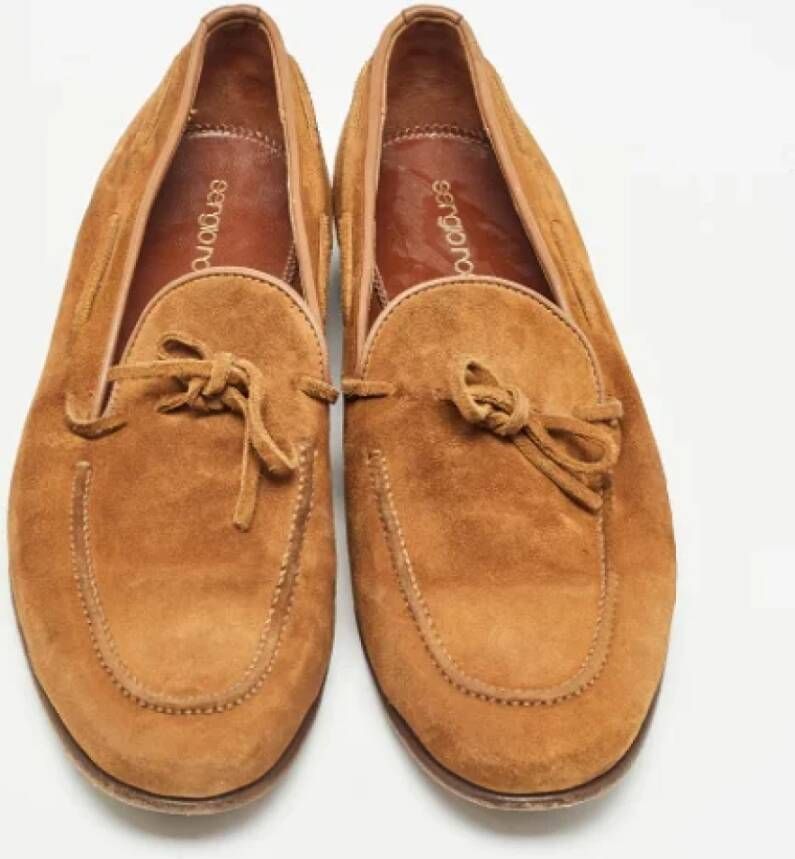 Sergio Rossi Pre-owned Suede flats Brown Dames