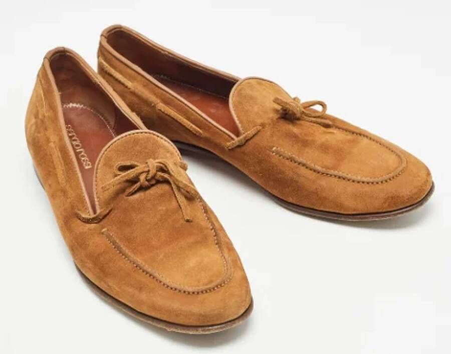 Sergio Rossi Pre-owned Suede flats Brown Dames