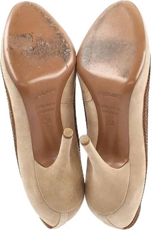 Sergio Rossi Pre-owned Suede heels Beige Dames