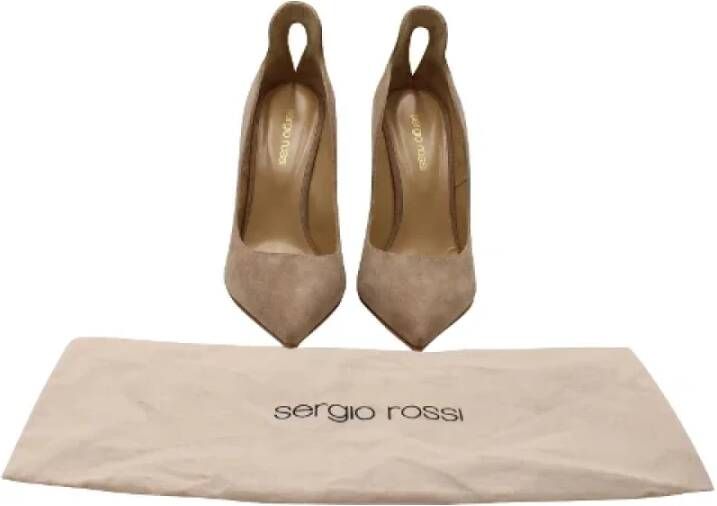 Sergio Rossi Pre-owned Suede heels Beige Dames