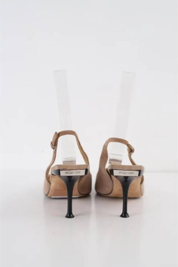 Sergio Rossi Pre-owned Suede heels Beige Dames