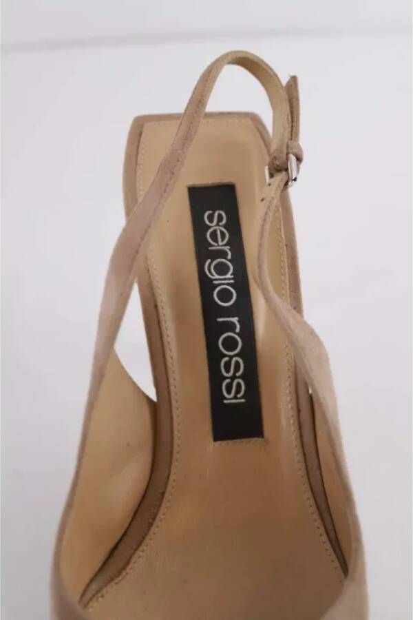 Sergio Rossi Pre-owned Suede heels Beige Dames