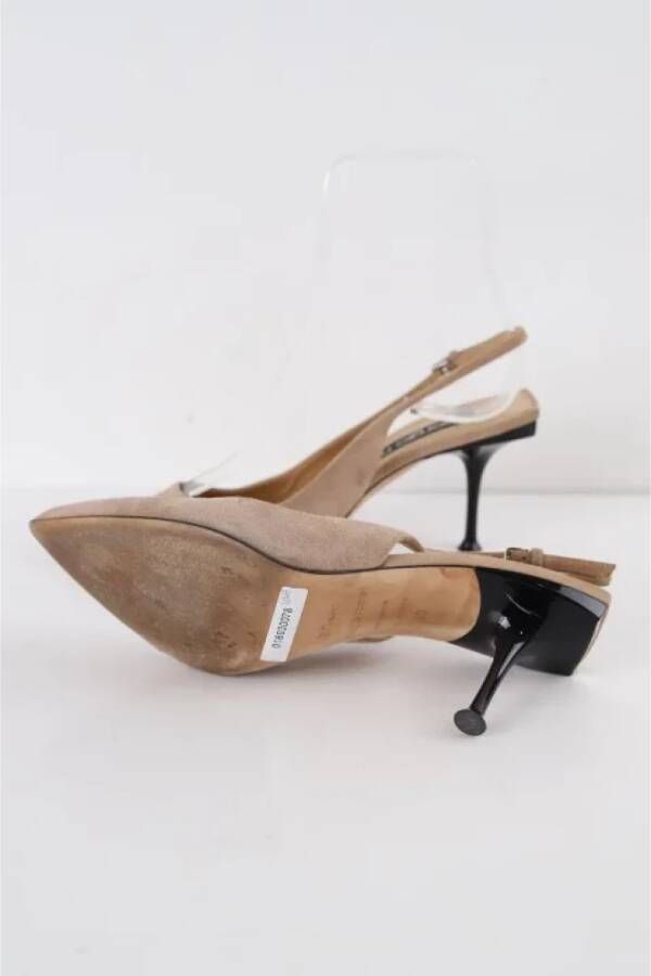 Sergio Rossi Pre-owned Suede heels Beige Dames