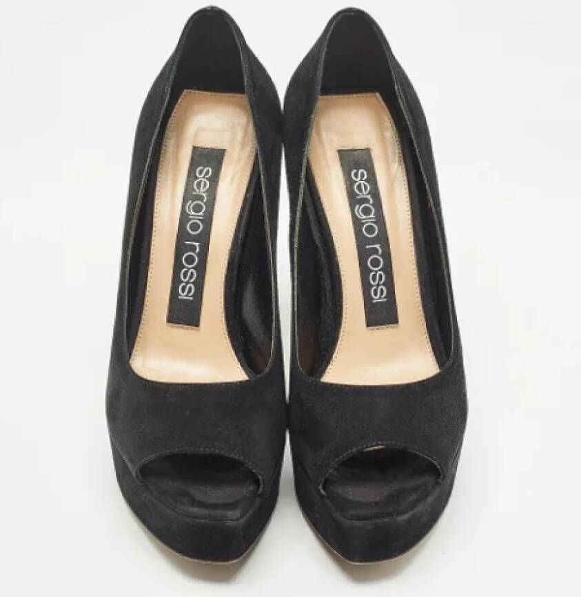 Sergio Rossi Pre-owned Suede heels Black Dames